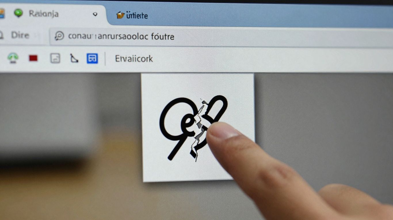 Icône de lien brisé sur un écran d'ordinateur.