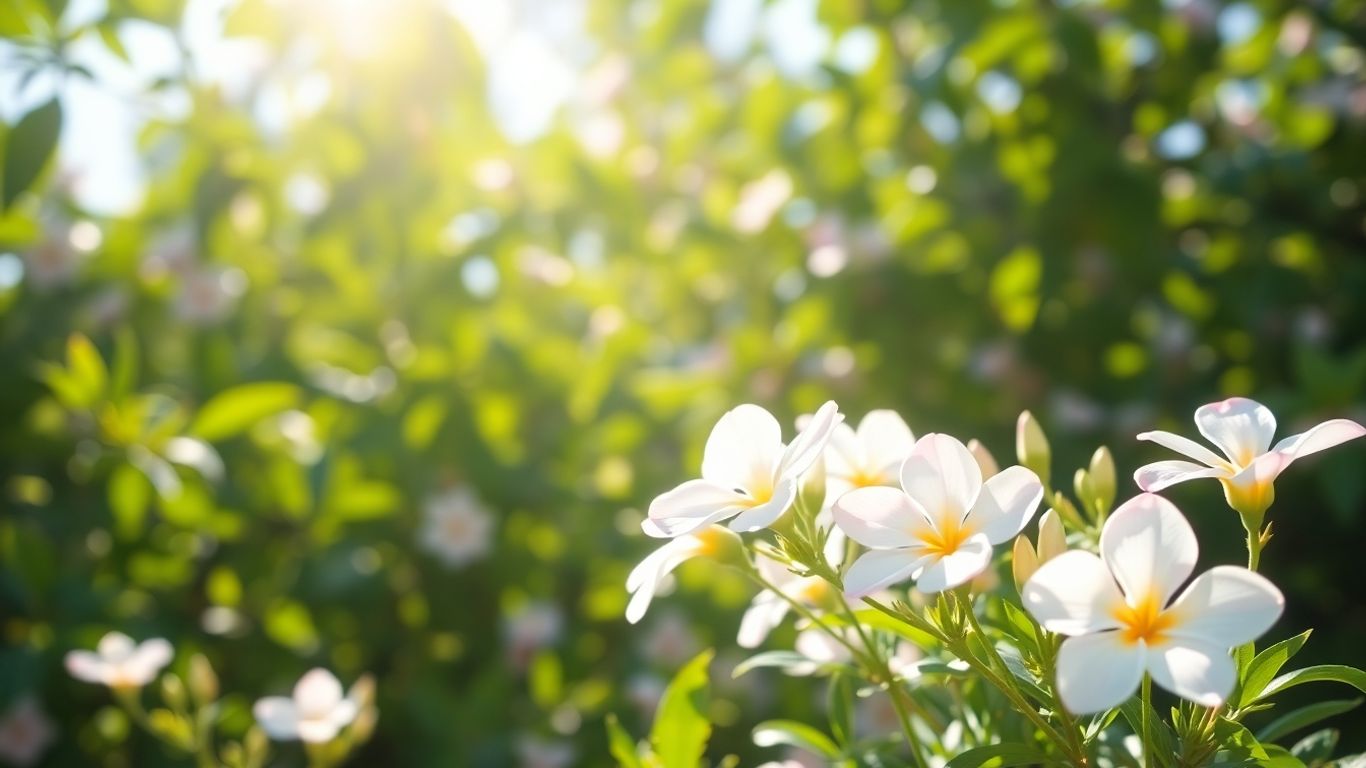 Blühende Blumen in einem sonnigen Garten