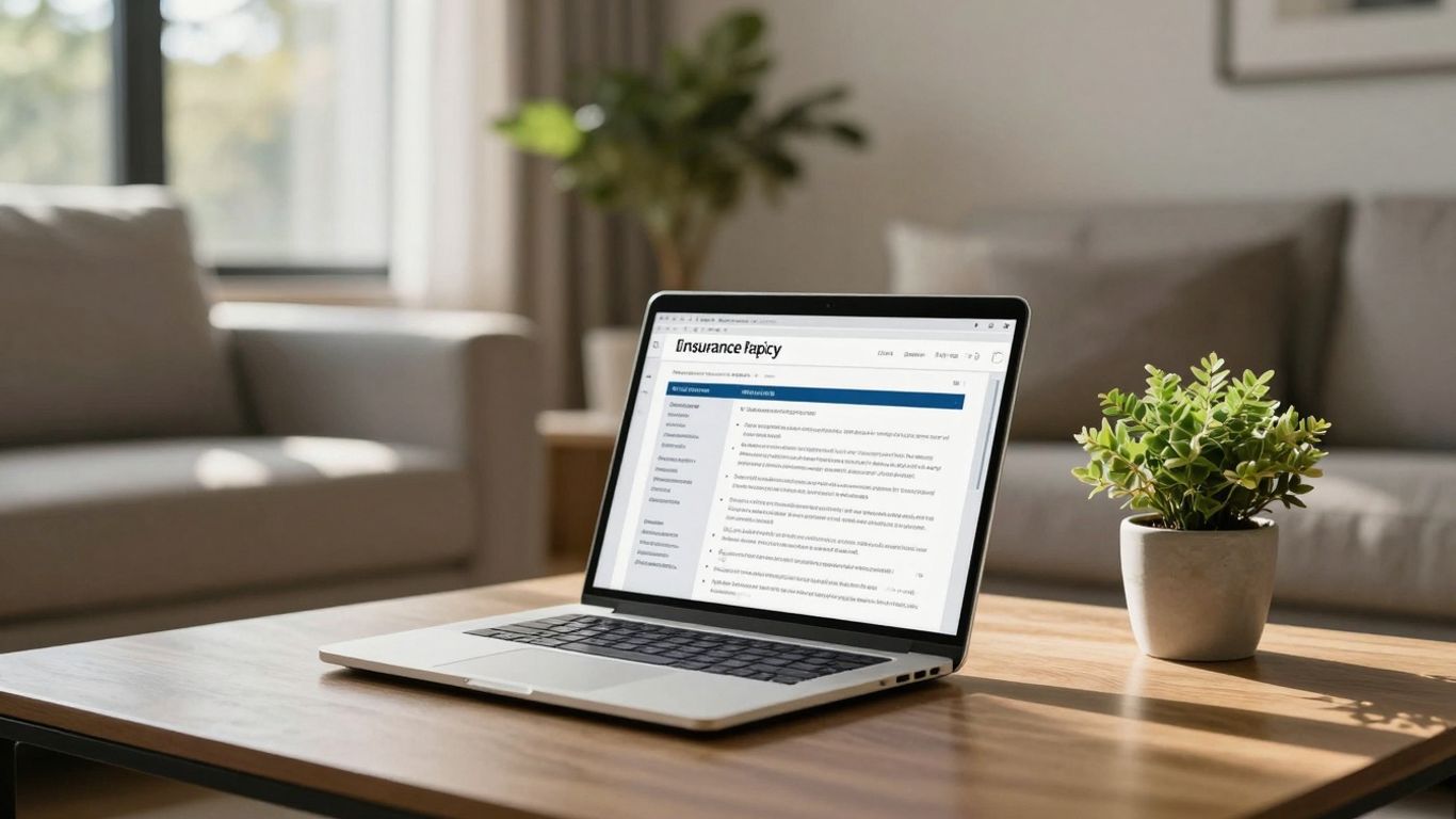 Sala de estar moderna con portátil y planta.