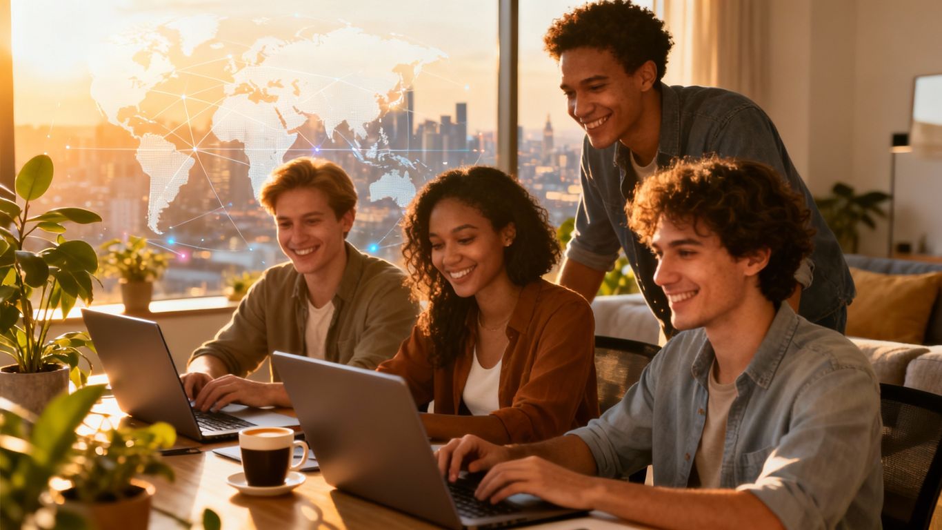 Remote IT professionals working from home in 2025.