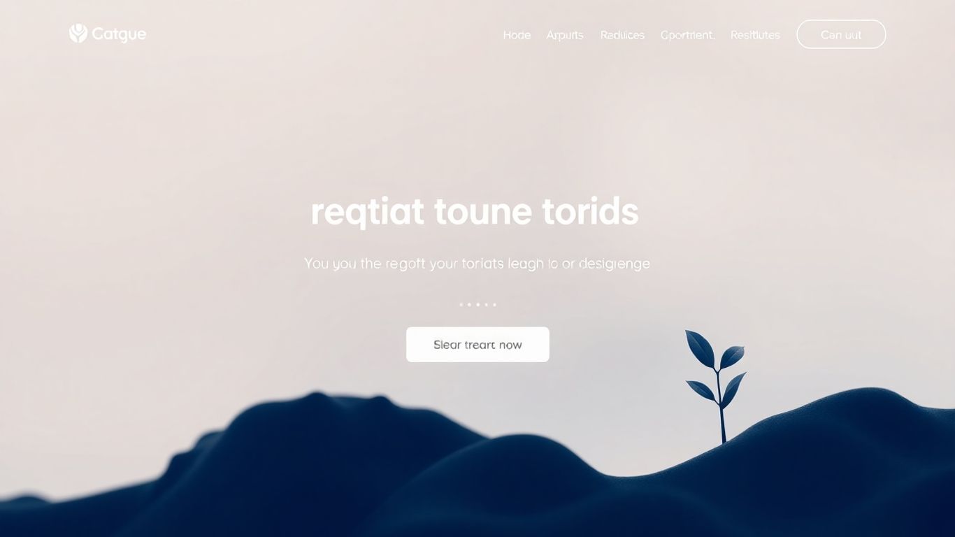 Modern landing page design with call-to-action button.