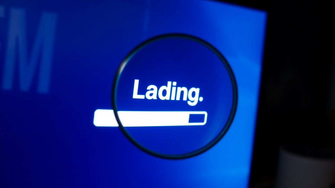 Rapid URL Indexer Review: Does It Actually Work? 4 Rapid URL Indexer Review-Computer screen with loading bar and magnifying glass.