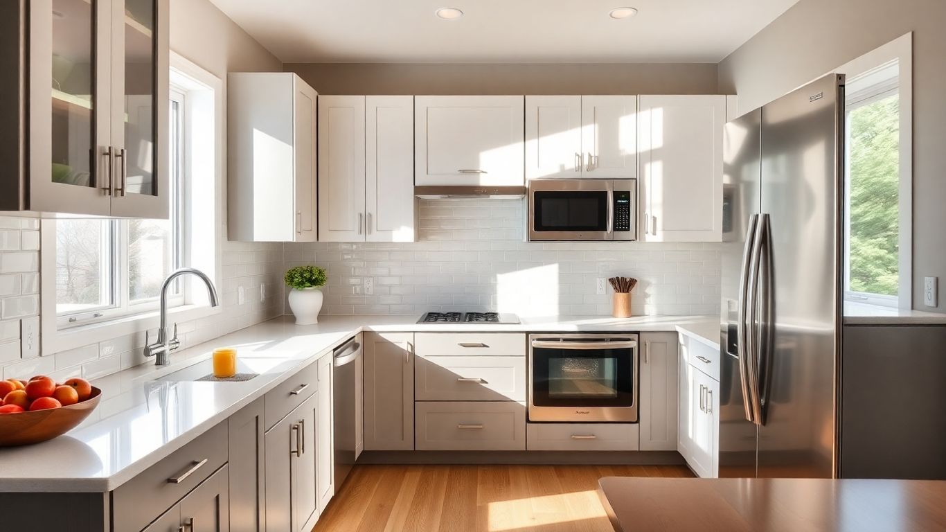 Modern kitchen remodel with bright natural light.