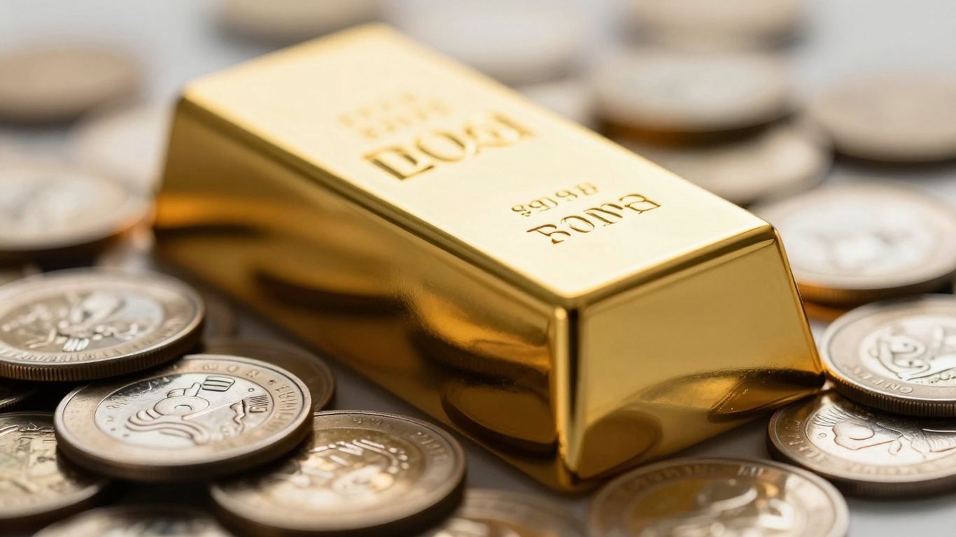 Lingots d'or et pièces d'argent, valeurs refuges.