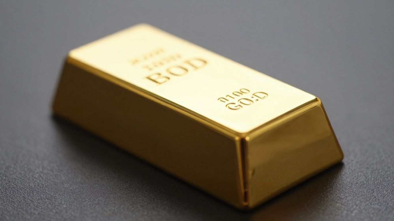 Shiny gold bar on dark background.