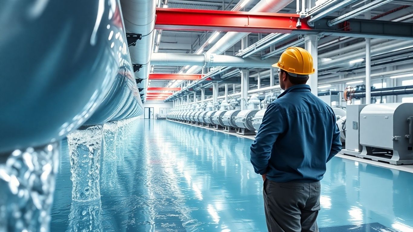 Modern water treatment facility with advanced infrastructure.