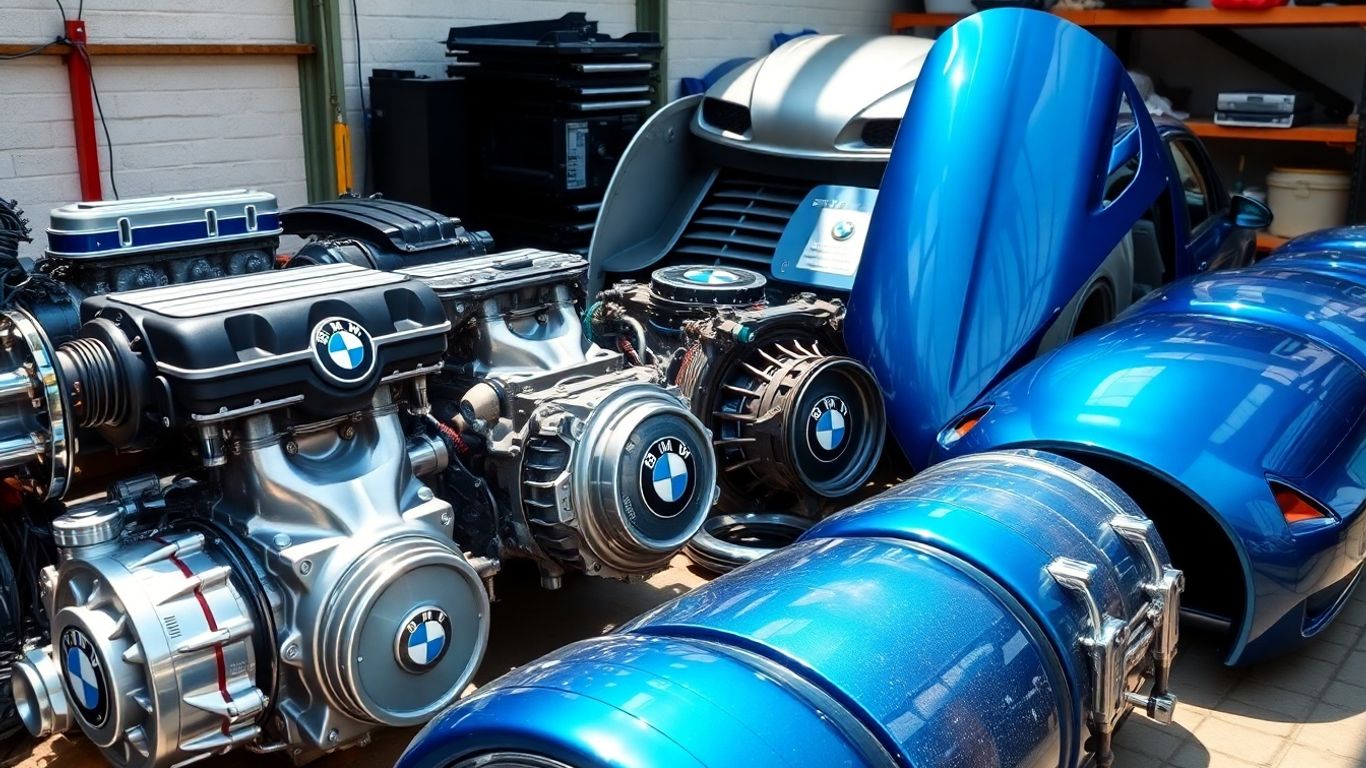 BMW car parts in an Australian workshop