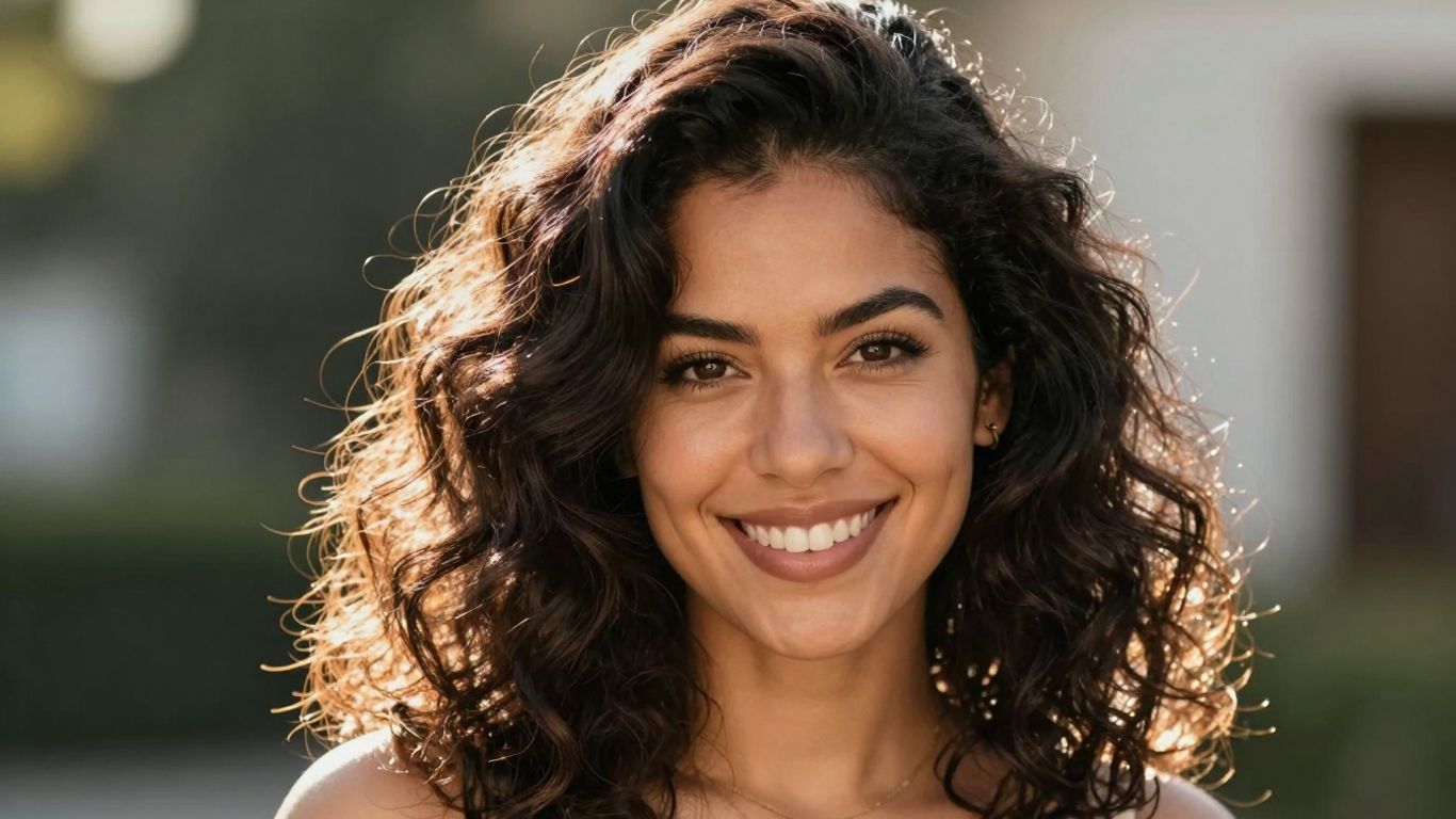 Woman with fuller, shinier hair
