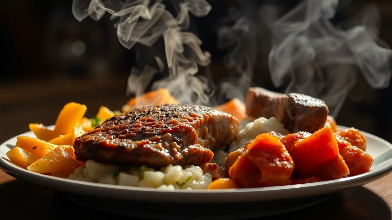 Hearty high-calorie dinner plate for weight gain