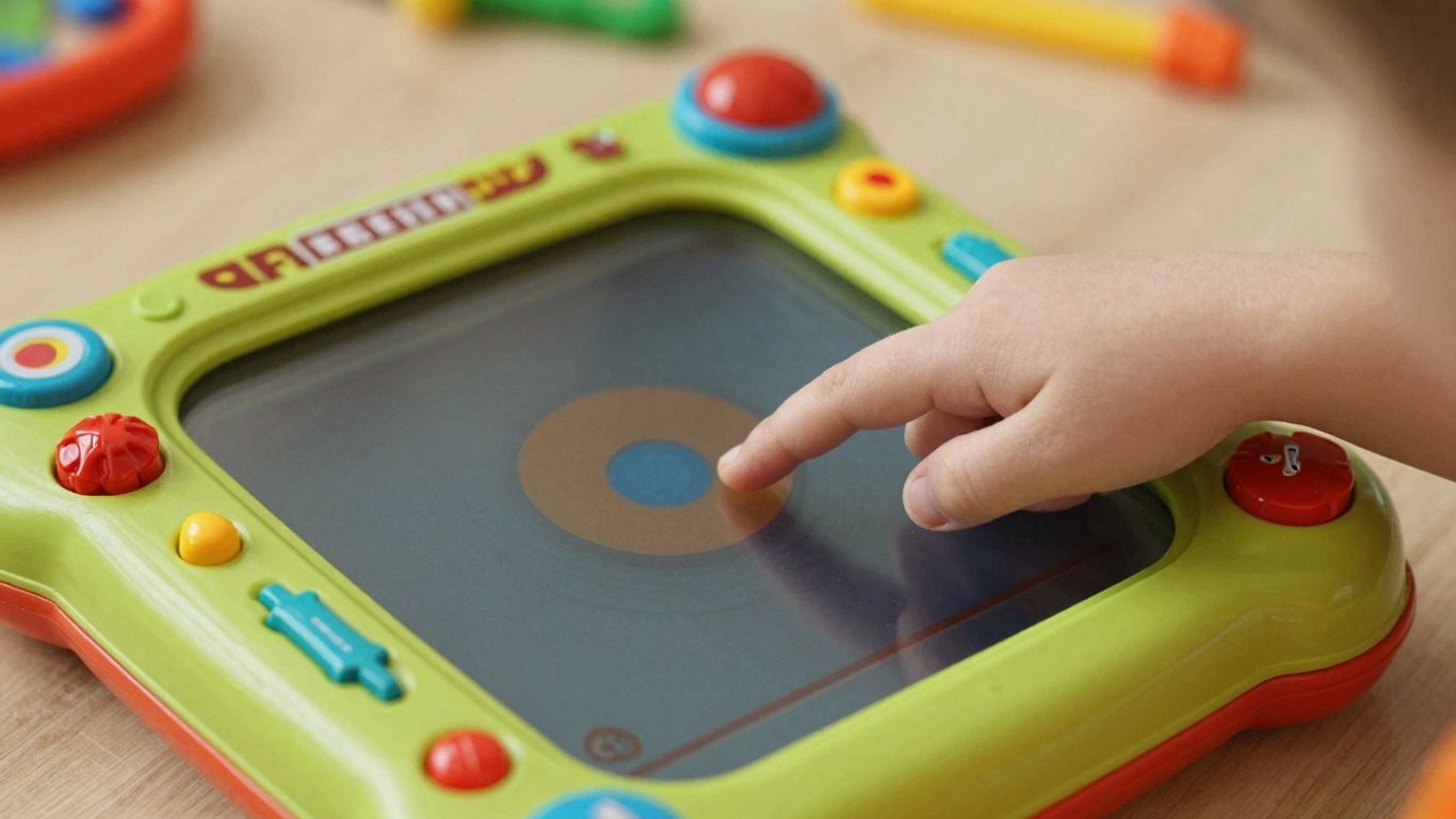 Child using a colorful learning tool to track progress.
