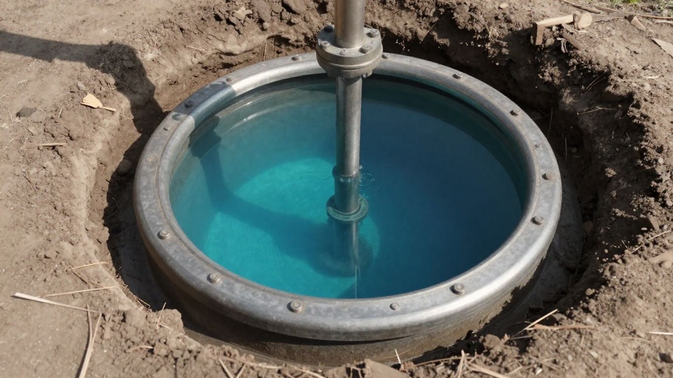 Well seal protecting a clean underground aquifer.