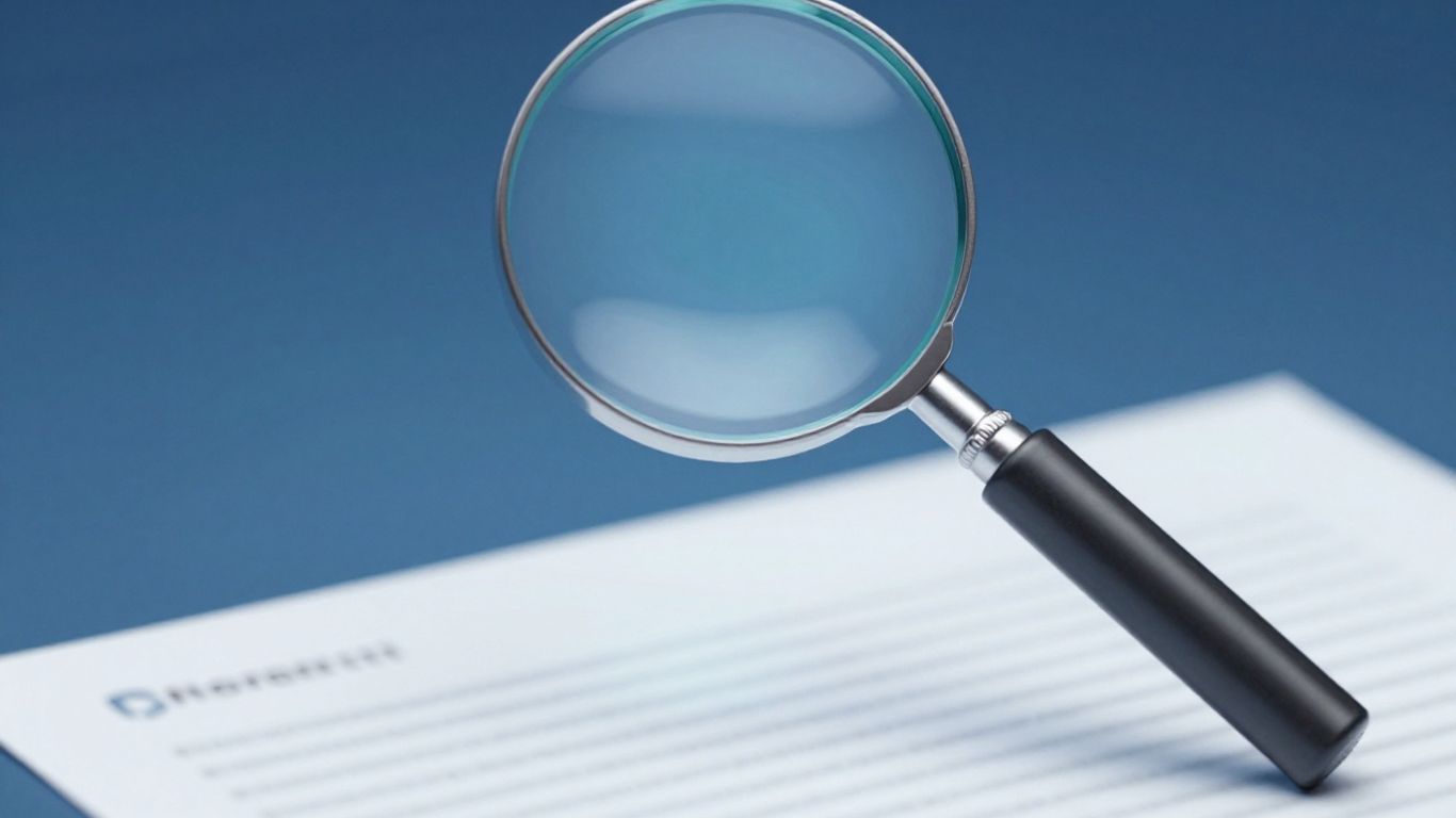 Magnifying glass over digital document