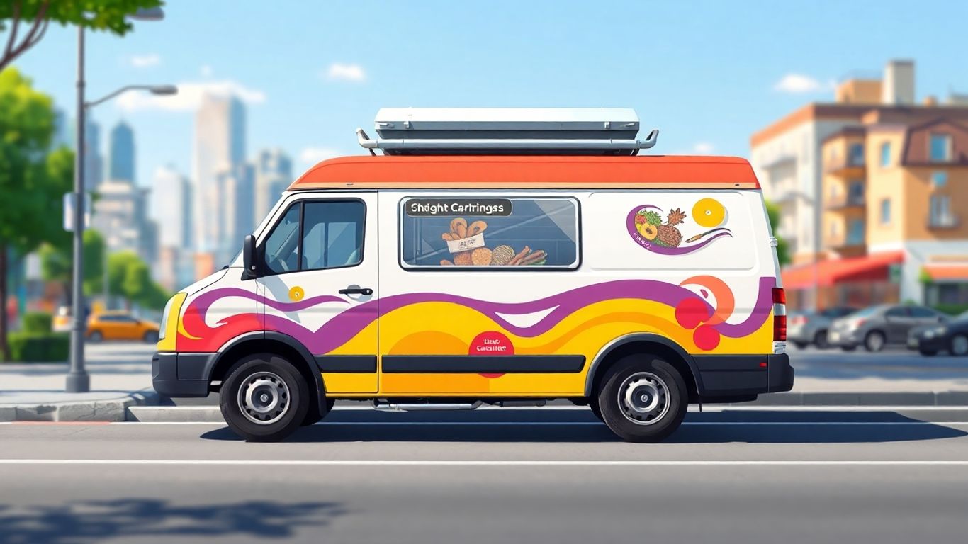 Catering van for sale, ready for mobile food business.