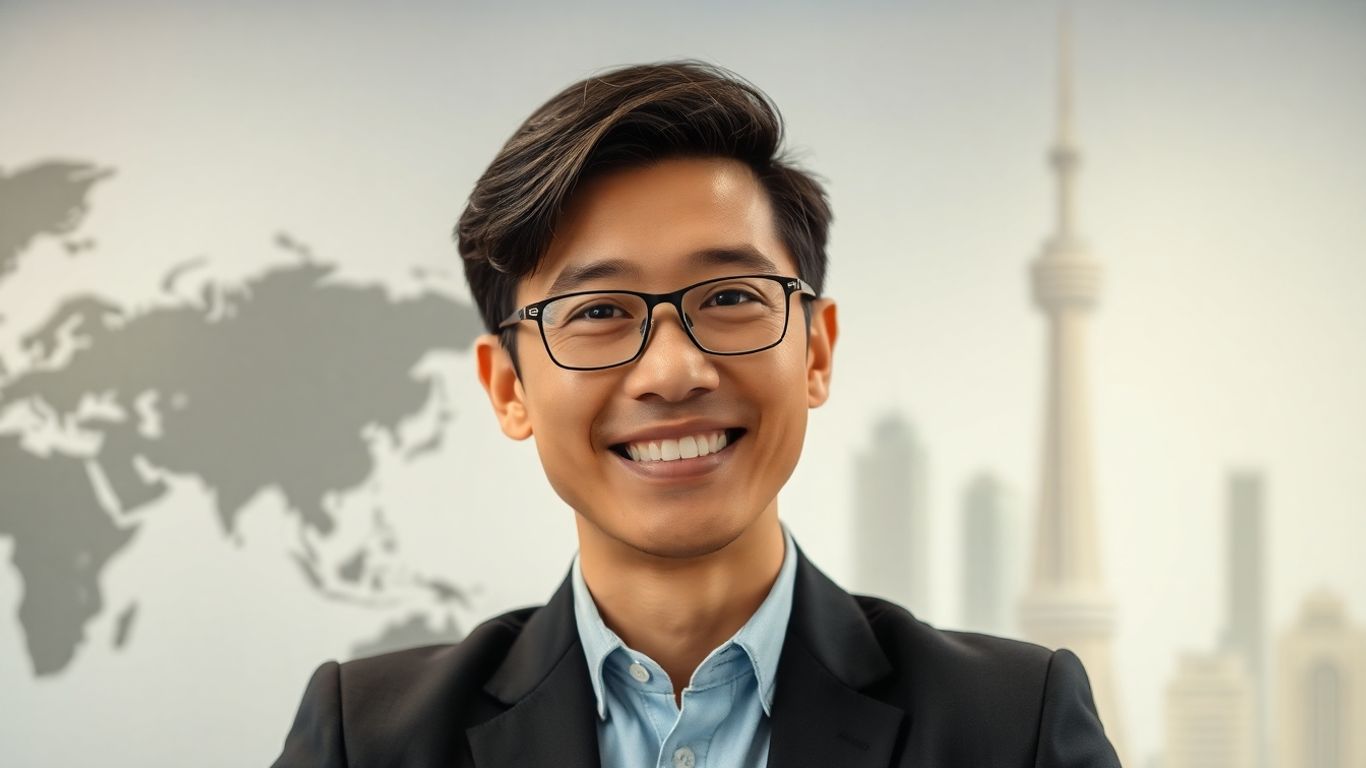 Person speaking confidently in an IELTS test.