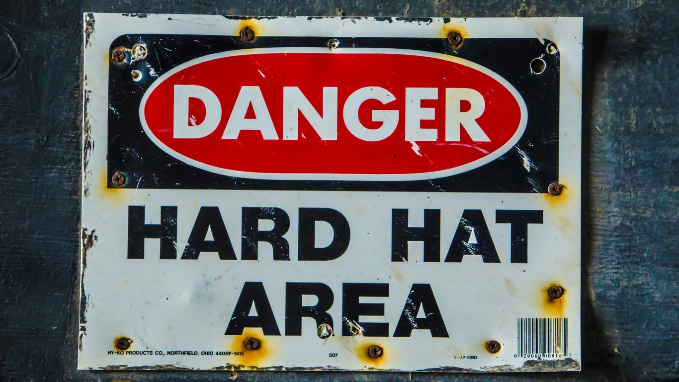 Danger Hard Hat Area signage
