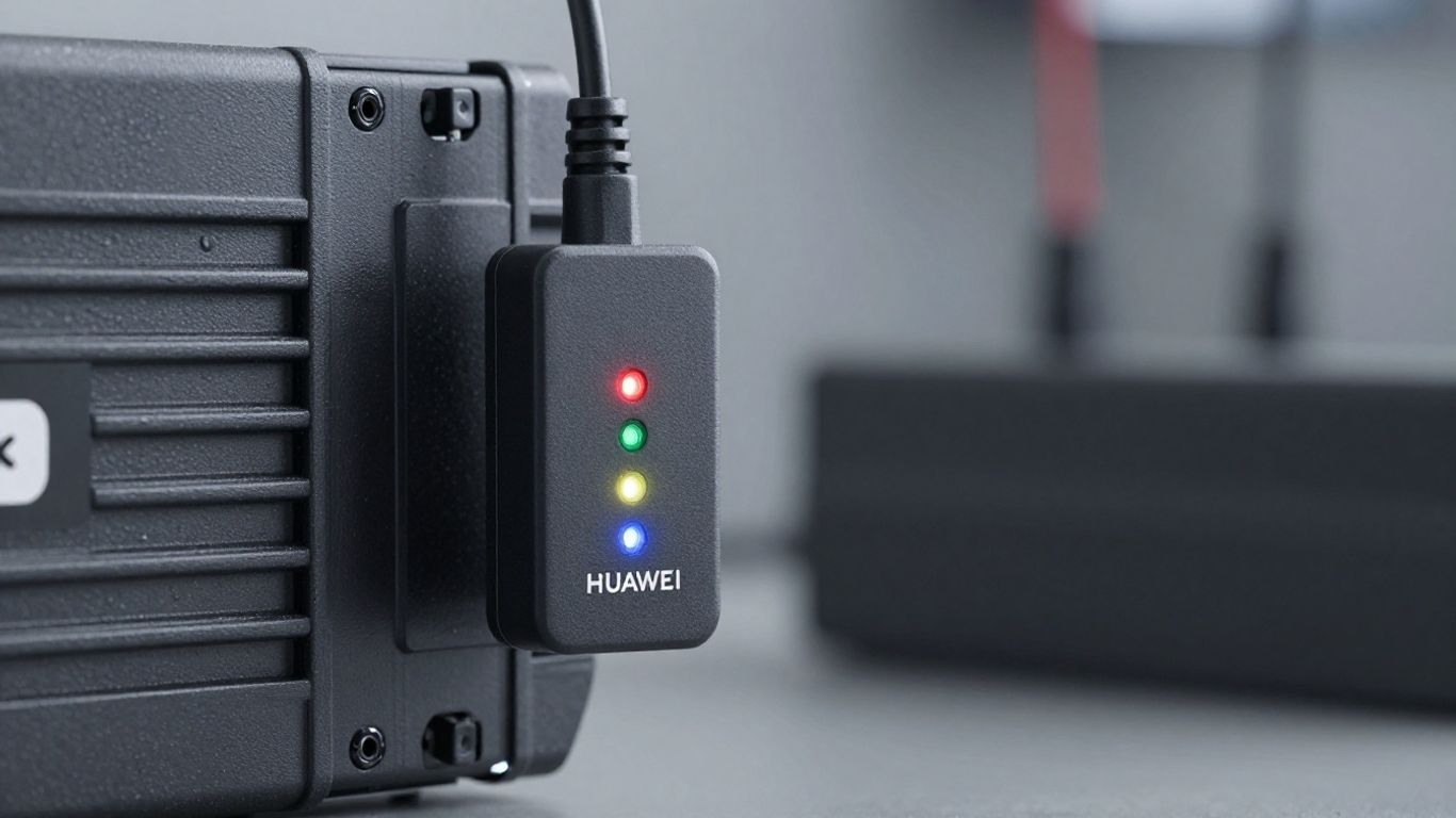 Passerelle Smart Dongle Huawei connectée à un onduleur.