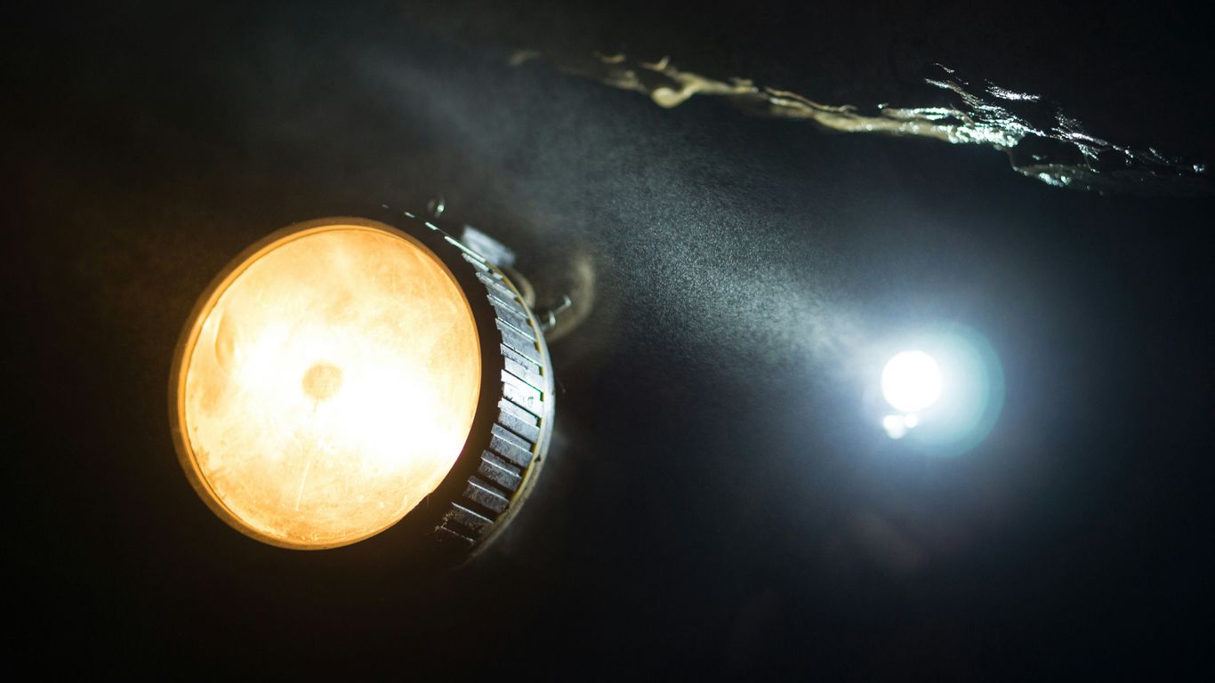 black and white round light