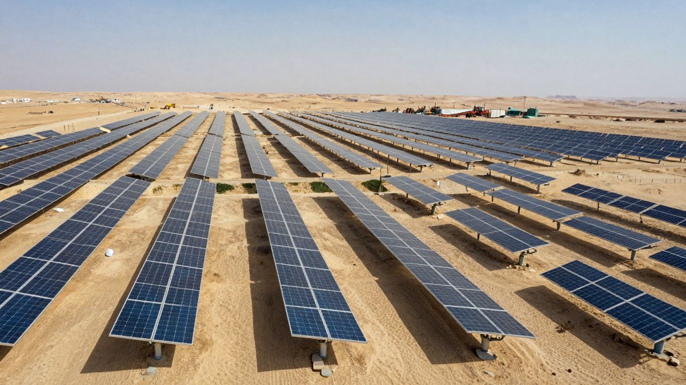 Panneaux solaires dans le désert égyptien