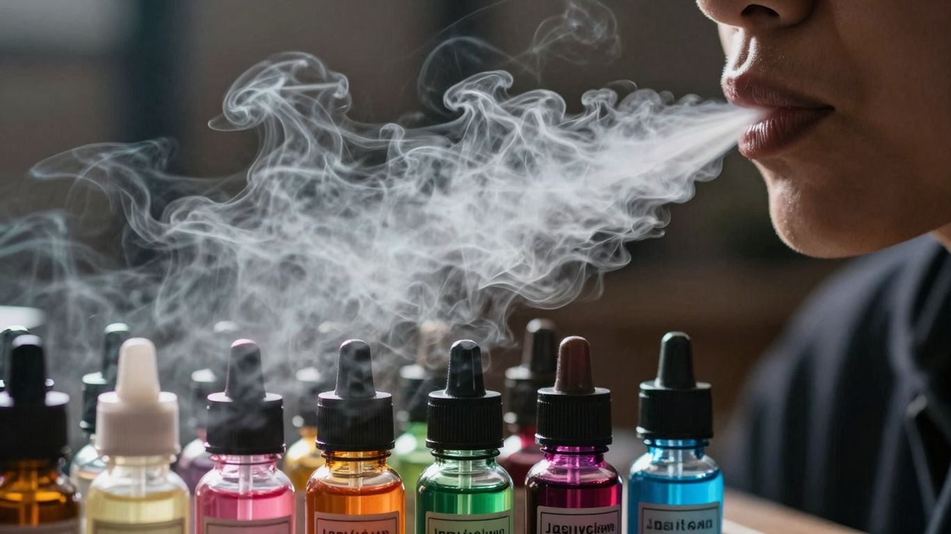 Dampfwolke und bunte Liquids für optimalen Geschmack