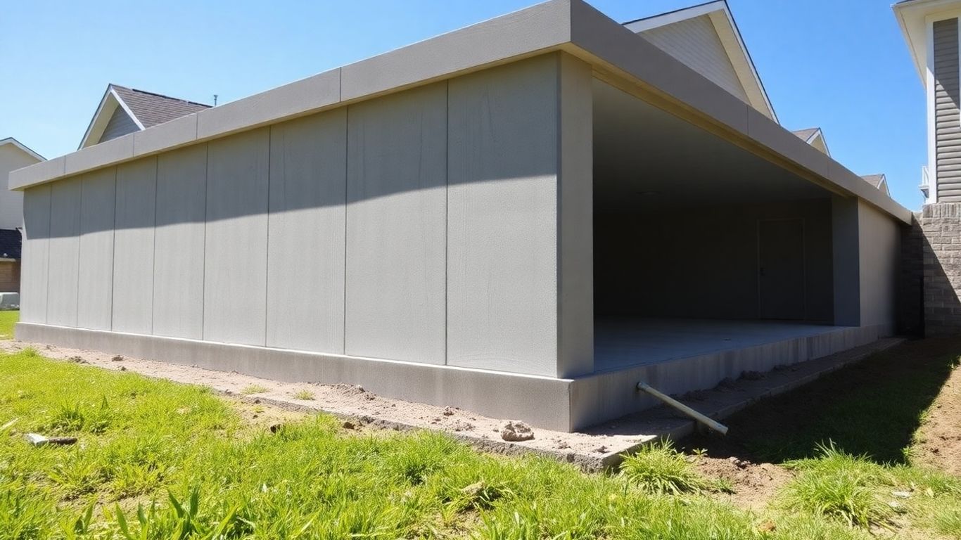 Modern concrete foundation for a San Antonio home.