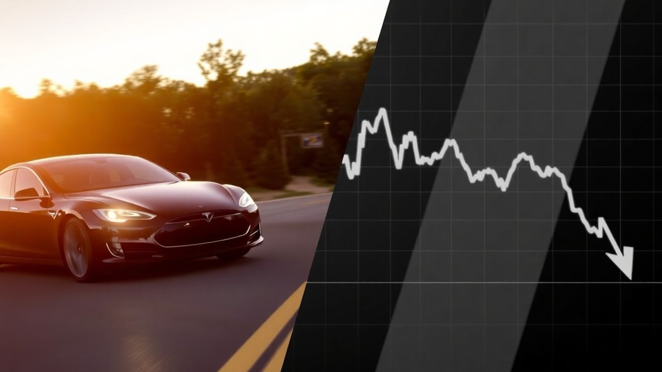 Tesla car and stock chart