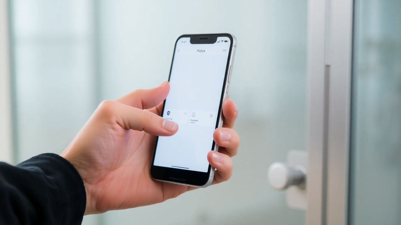 Person using a smartphone for account security