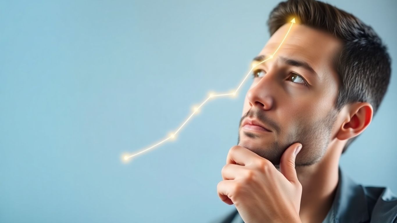 Persona analizando crecimiento financiero digital