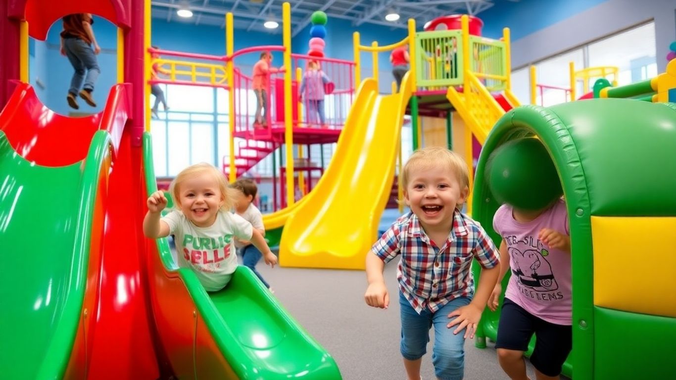 Kids playing actively at Scrambles Play Centre Wodonga.