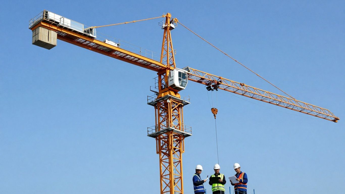 Crane inspection with inspectors and technology.