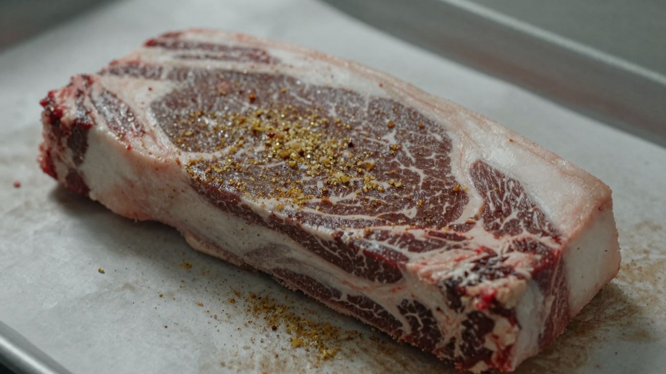 Raw brisket with rub, ready for smoking.