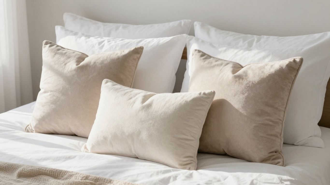Comfortable pillows on a clean Airbnb bed.