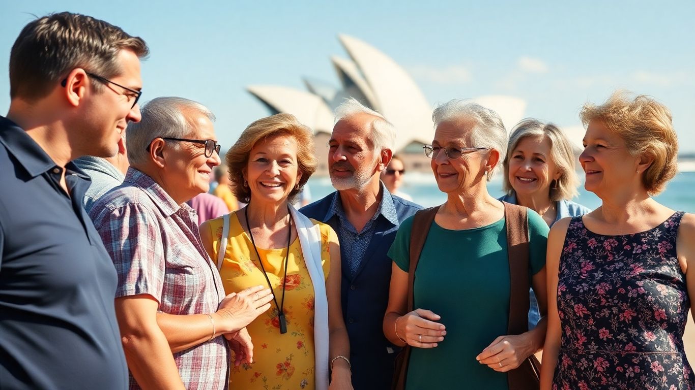 Australians connecting, some with hearing aids.