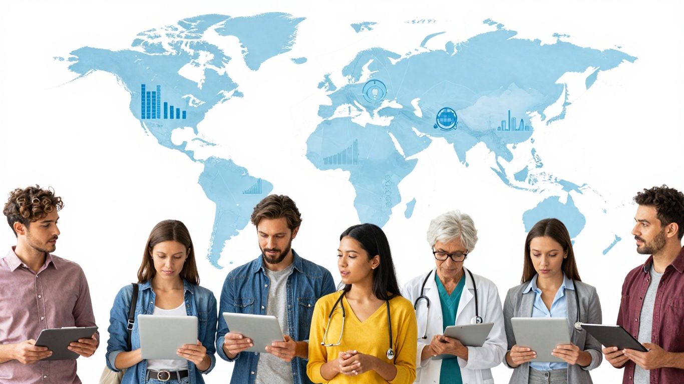 Economie globală, sănătate și educație interconectate.