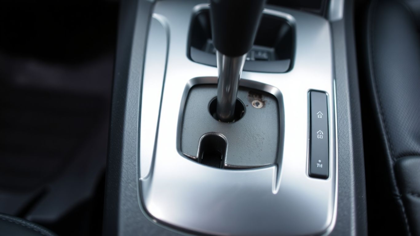 Car gear shifter in neutral position