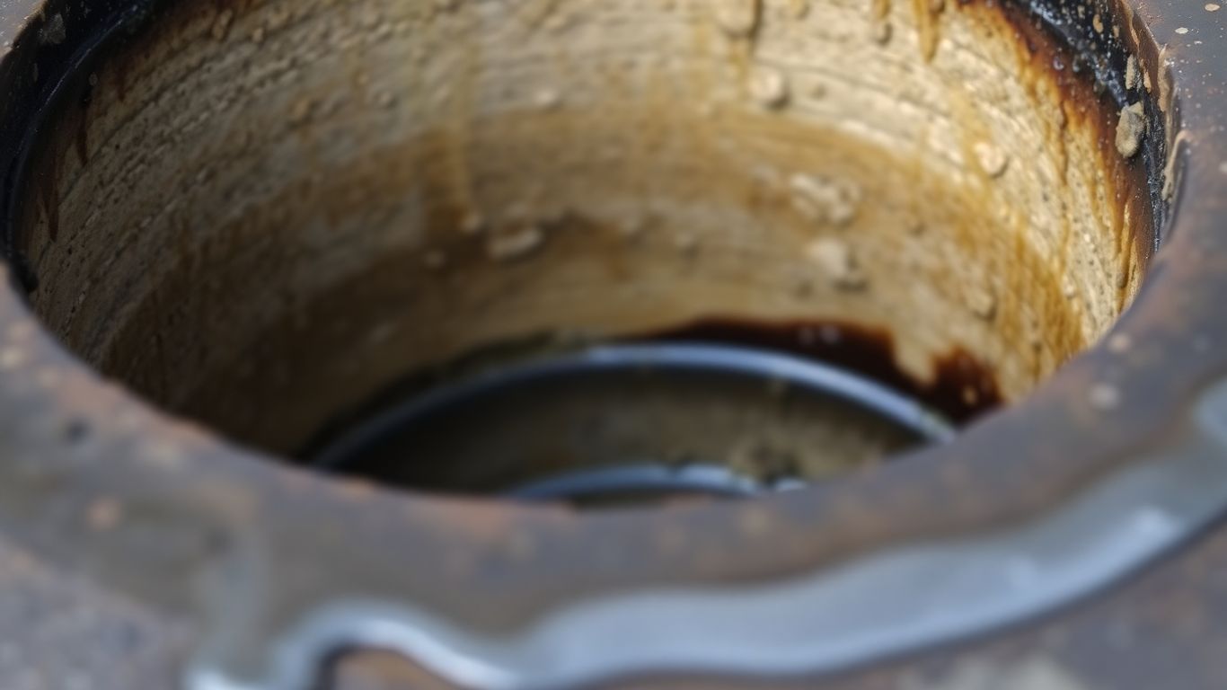 Close-up of a well seal with moisture around the edges.