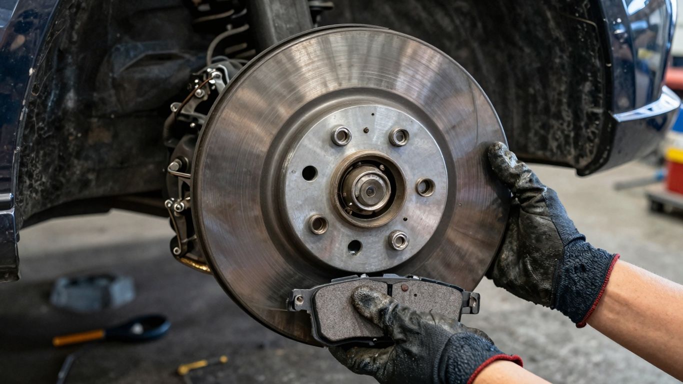 Subaru brake pads and rotor with tools