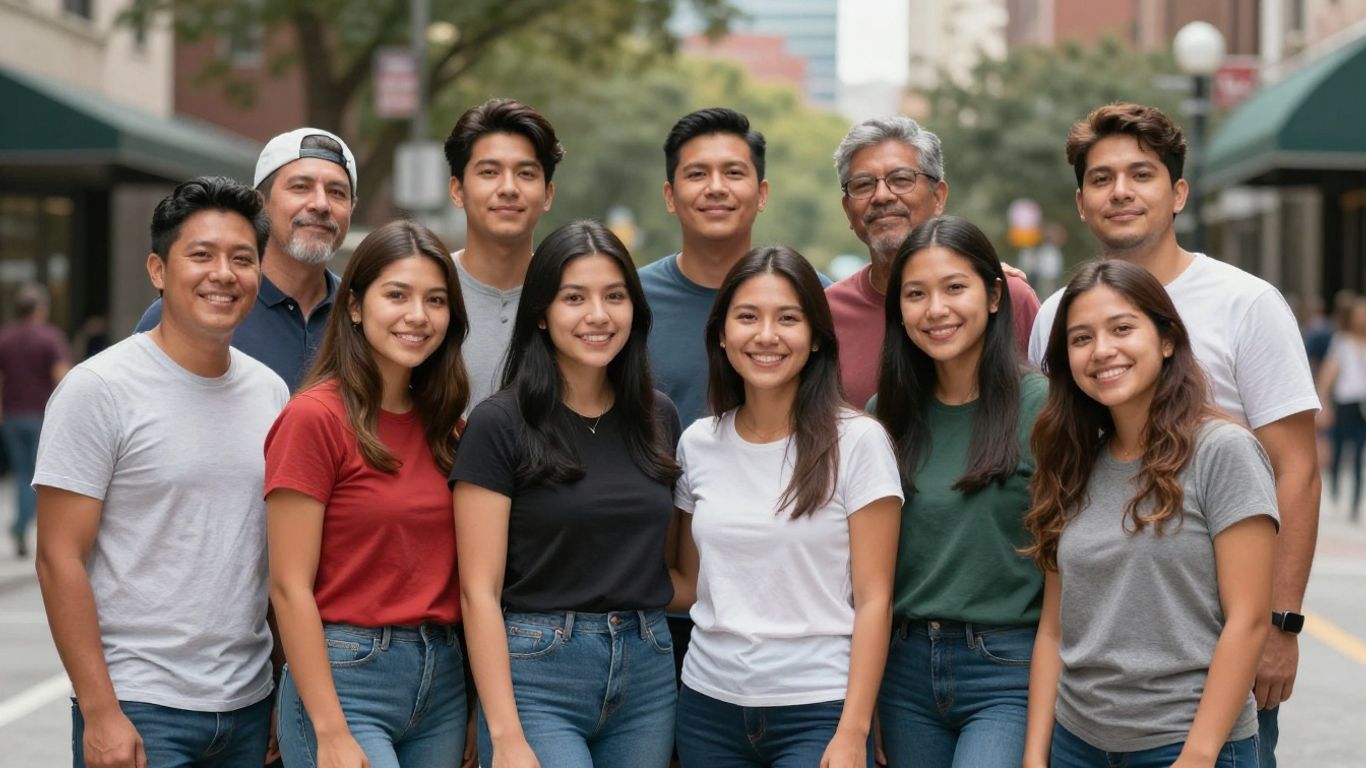 Personas diversas unidas, reflejando la comunidad hispana y latina.