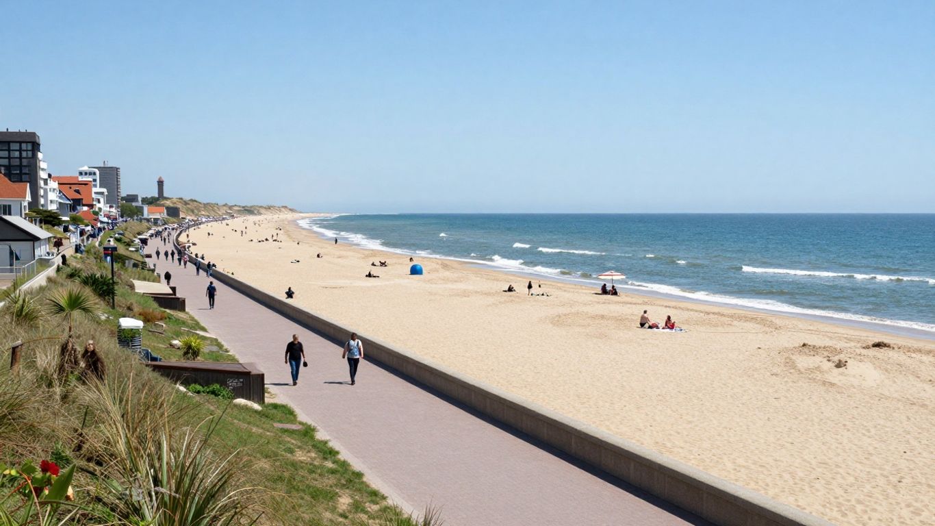 Strand Hoek van Holland met boulevard en zee