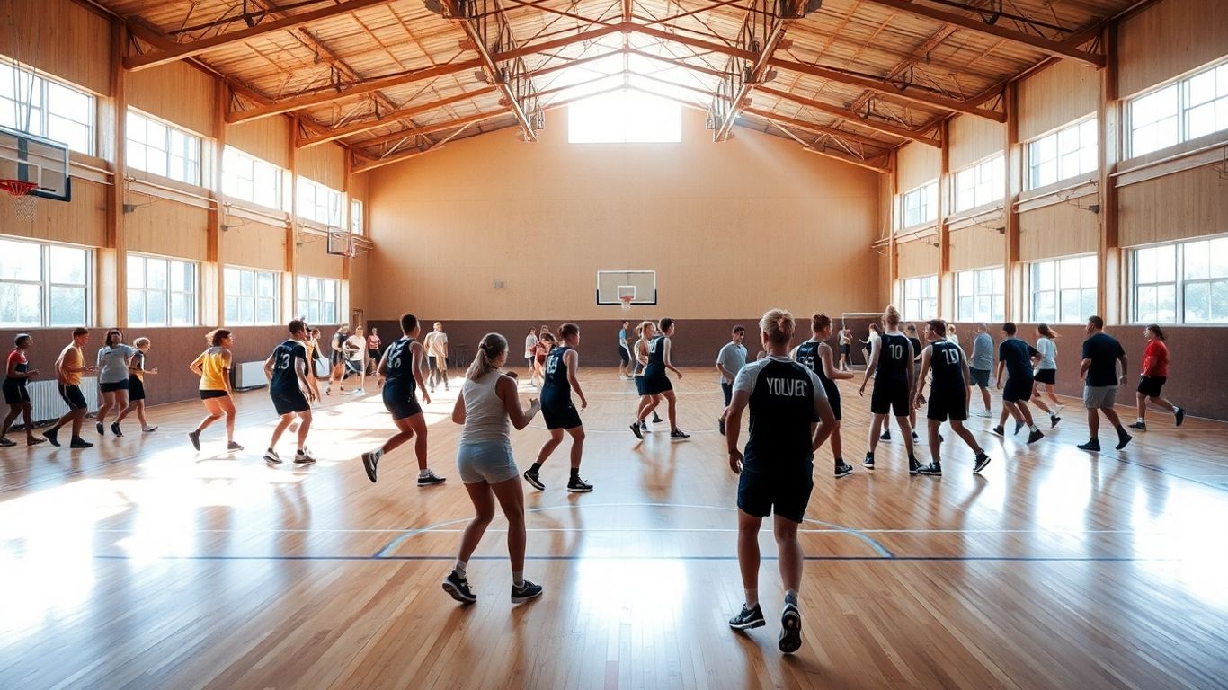 People playing sports inside Maitland Indoor Sports Centre.