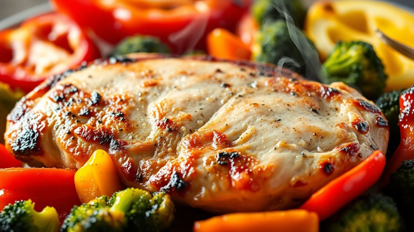 High protein dinner with chicken and vegetables