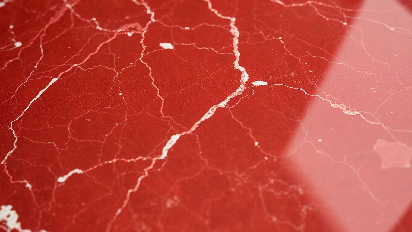 Polished Rojo Alicante marble with deep red veins.