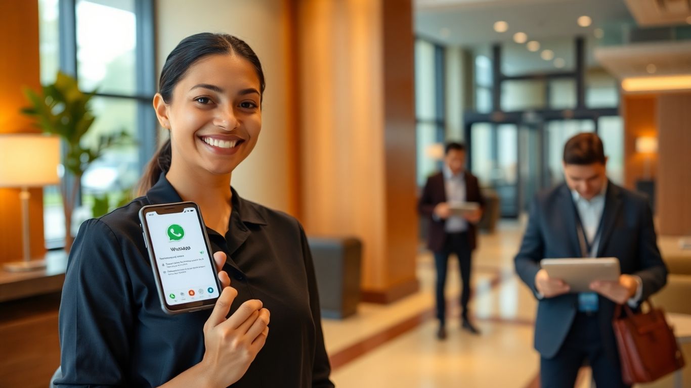 Osebje hotela komunicira z gosti preko pametnega telefona.