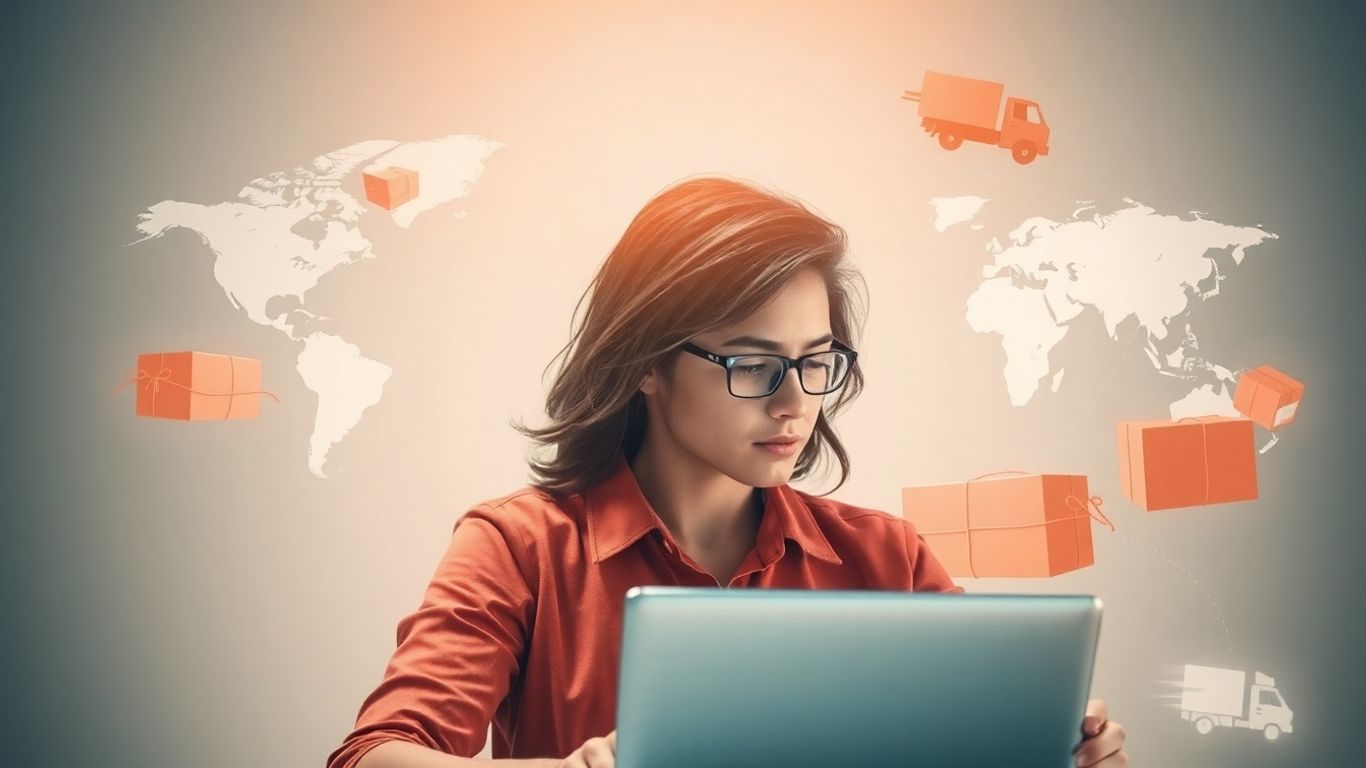 Dropshipping business model with global delivery.