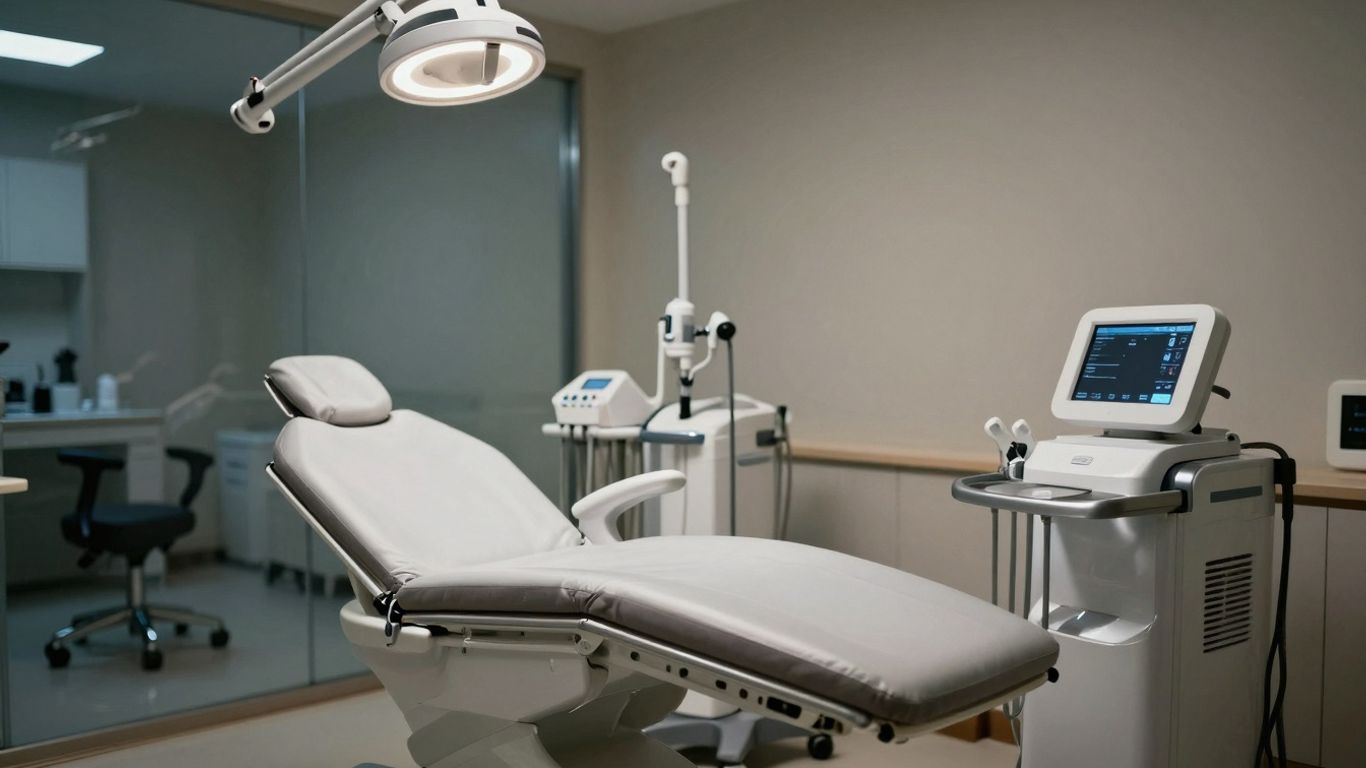 Modern aesthetic clinic interior with advanced technology.
