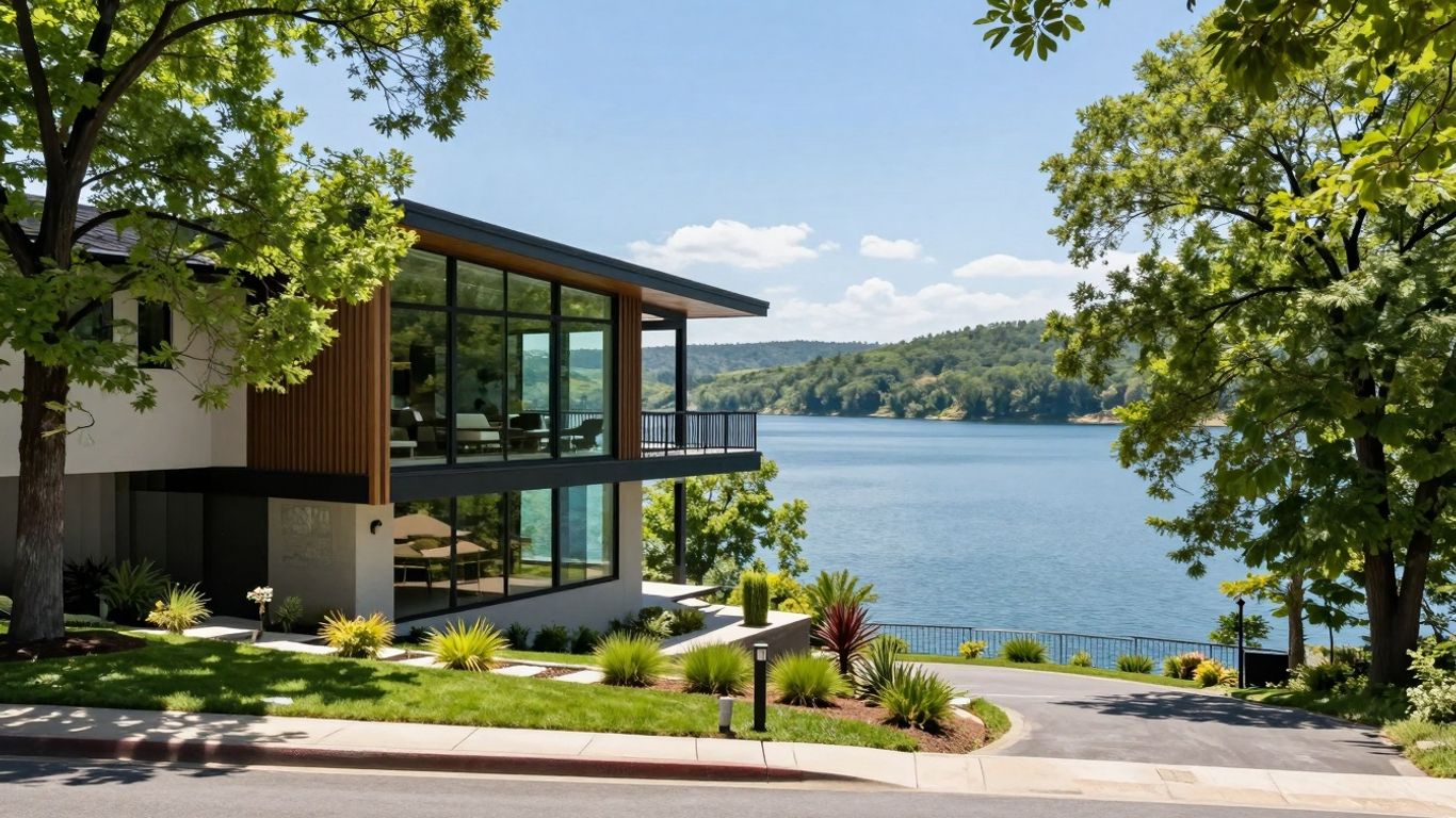 Modern house with lake views on Canyon Lake.
