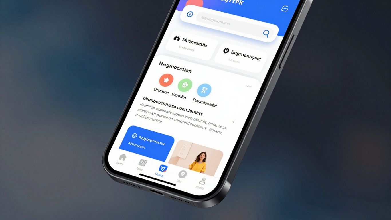 Mobile-first web design on a smartphone screen.
