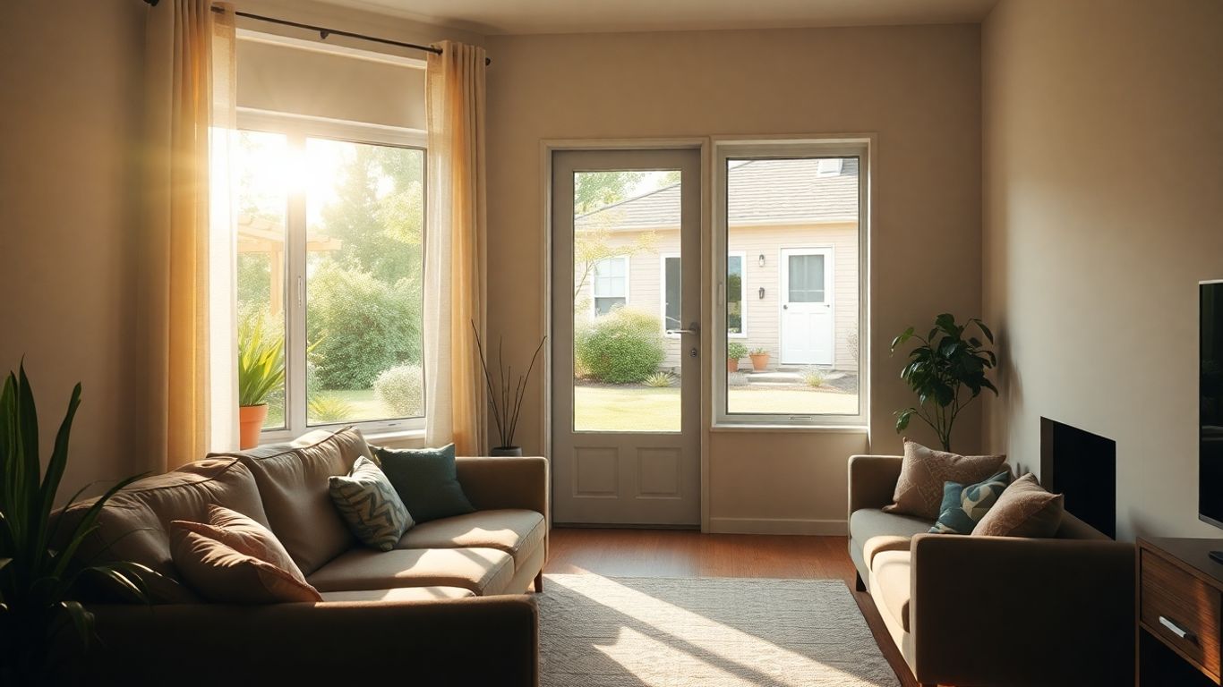 Casa moderna con jardín soleado y seguro.