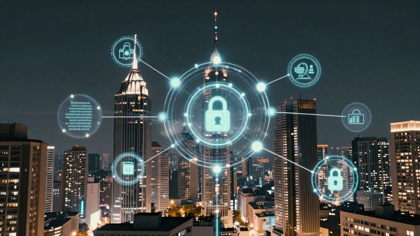 Futuristic finance and blockchain digital identity concept