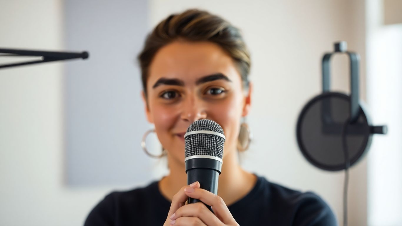 Podcast microphone and aspiring host