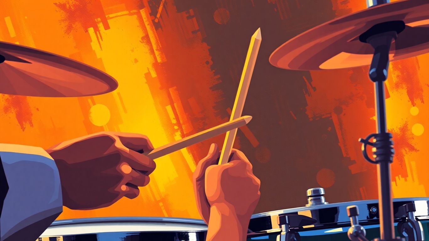 Schlagzeuger übt mit Metronom im Takt